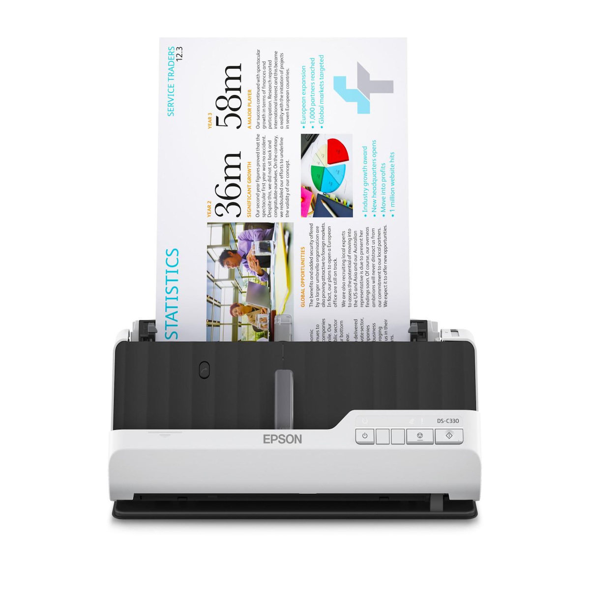 Epson Epson DS-C330 Chargeur automatique de documents + Scanner à feuille 600 x 600 DPI A4 Noir, Blanc