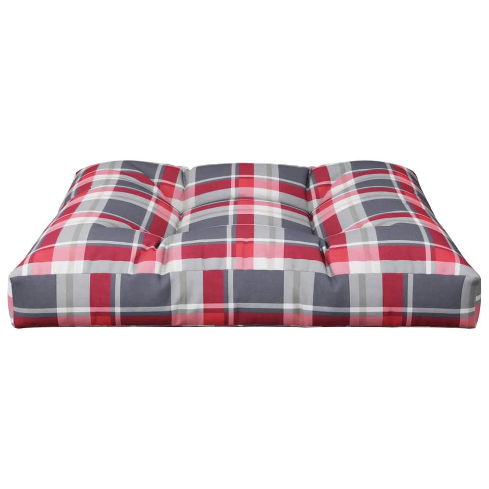 Voir la diapositive 4 : VIDAXL Coussin de palette motif a carreaux rouge 80x80x12 cm tissu