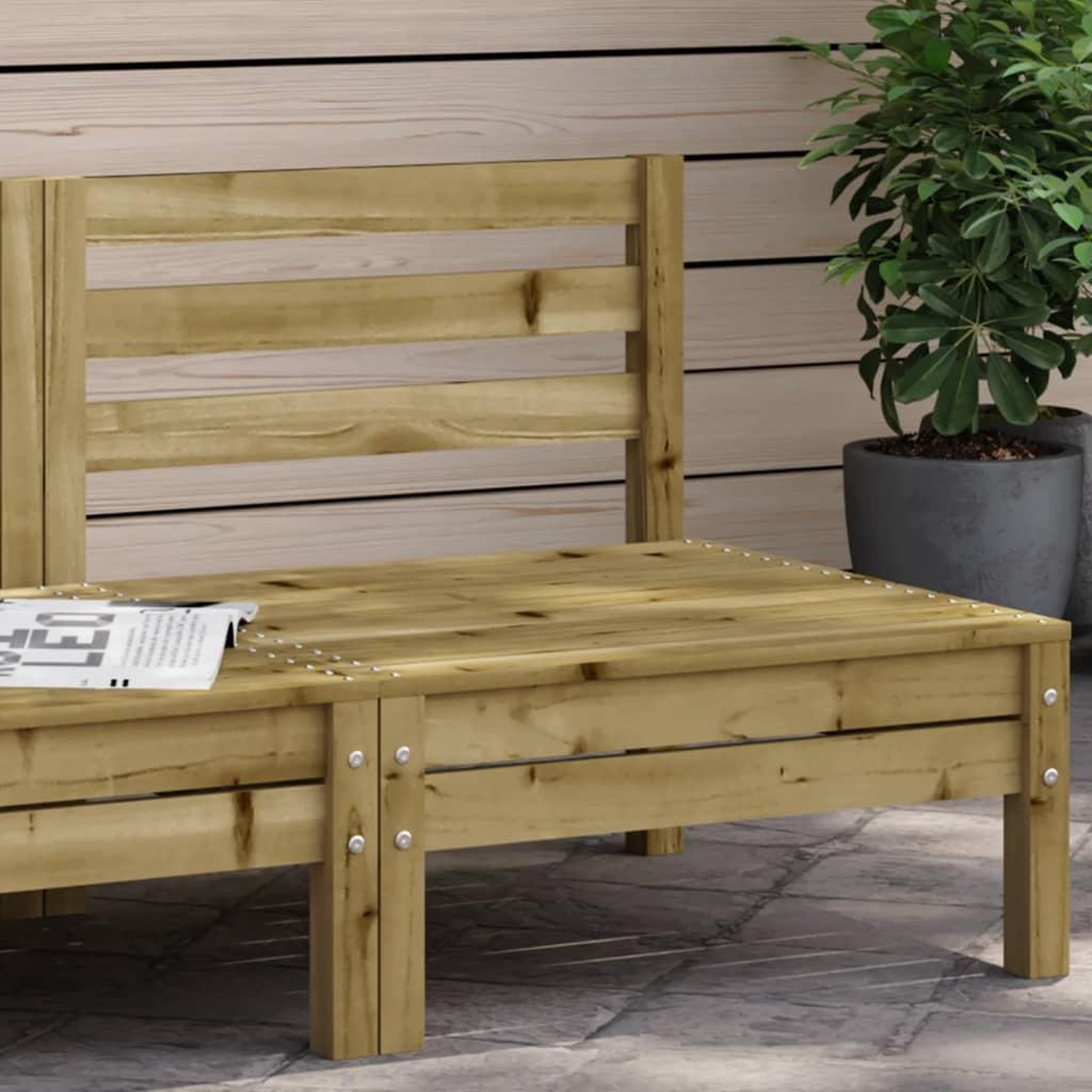 VIDAXL Canape de jardin sans accoudoirs bois pin impregne