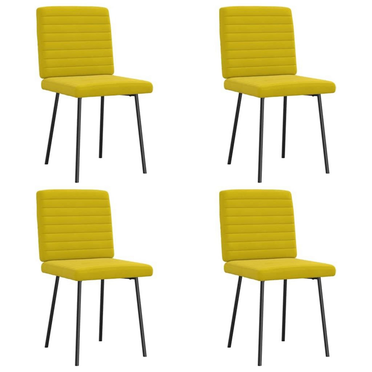 VIDAXL Chaises a manger lot de 4 jaune velours
