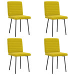 VIDAXL Chaises a manger lot de 4 jaune velours