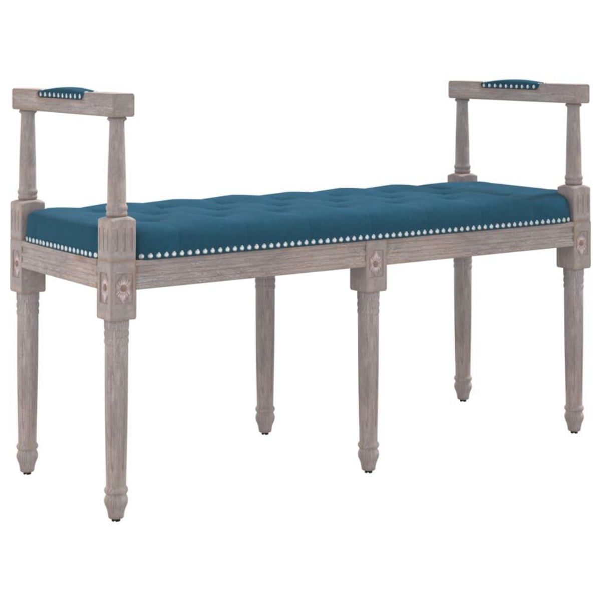 VIDAXL Banc Bleu 110x40x70 cm Velours