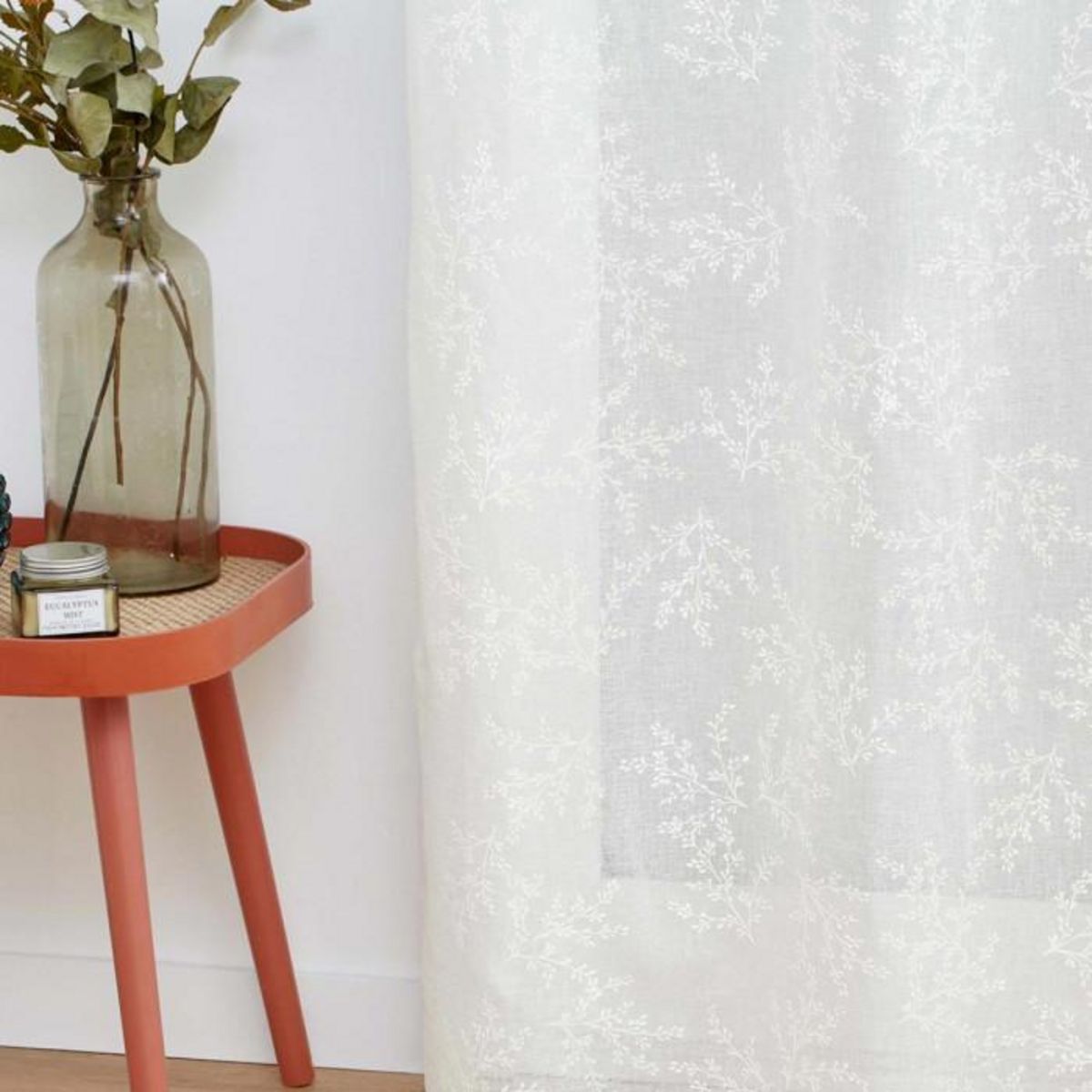 Paris Prix Paire de Voilages Passe-Tringle  Karla  70x200cm Blanc