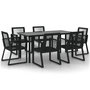 Voir la diapositive 2 : VIDAXL Ensemble a manger de jardin 7 pcs Noir Rotin PVC