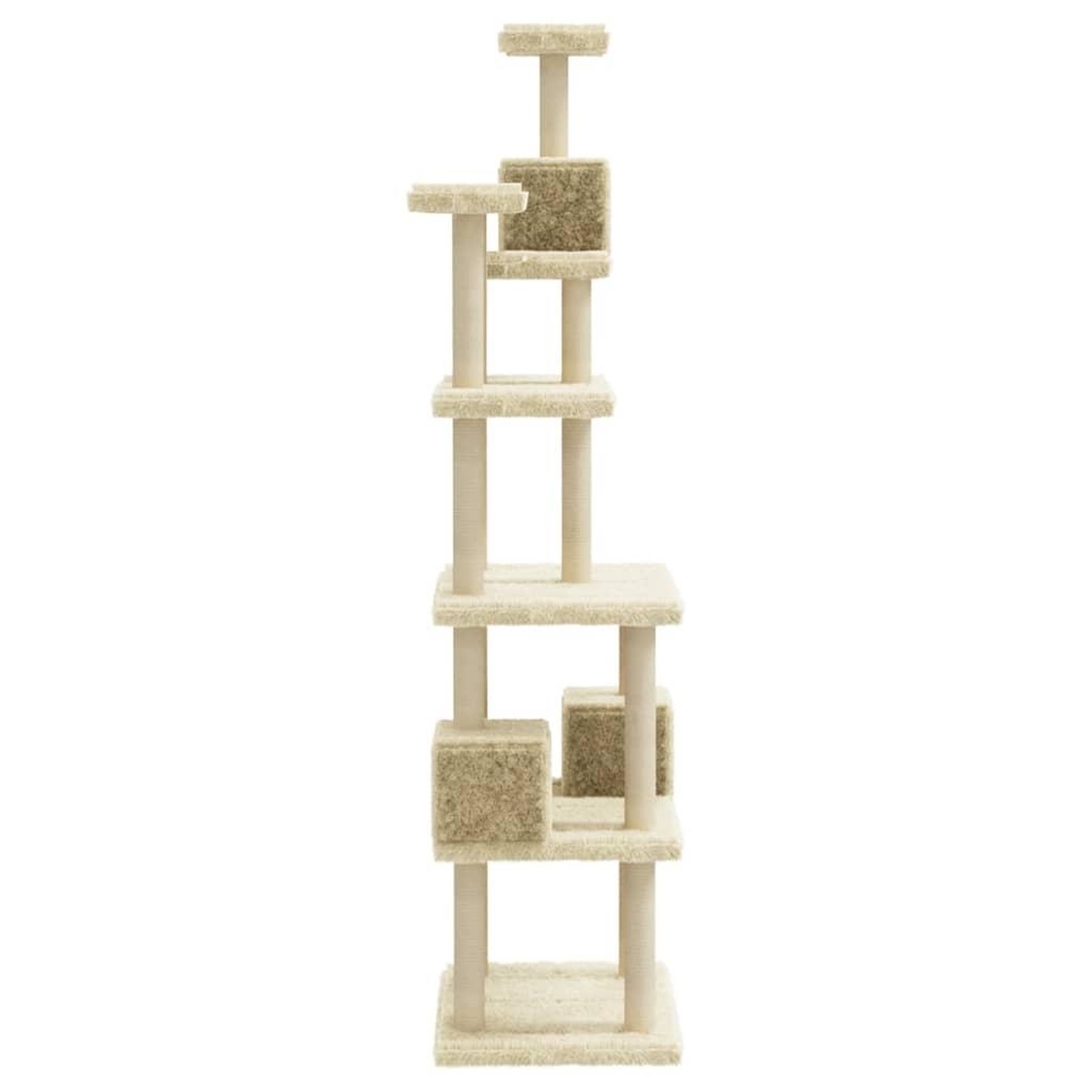 Voir la diapositive 5 : VIDAXL Arbre a chat avec griffoirs en sisal Creme 188 cm