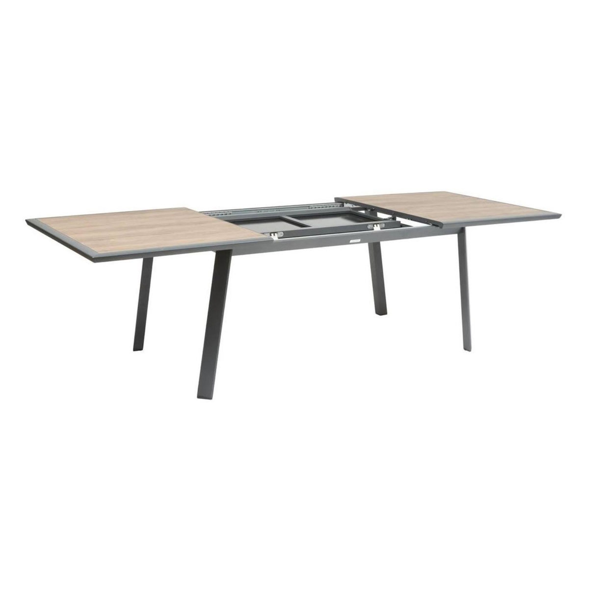 HESPERIDE Table de jardin extensible en aluminium effet bois 10 places PAVANE