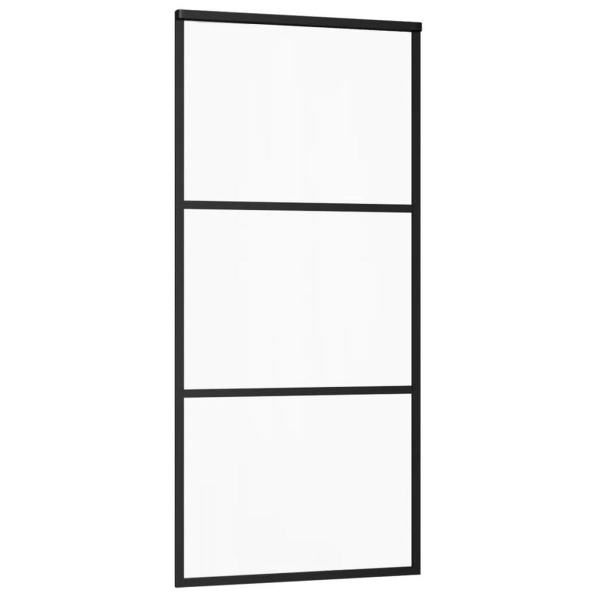VIDAXL Porte coulissante Verre ESG et aluminium 90x205 cm Noir