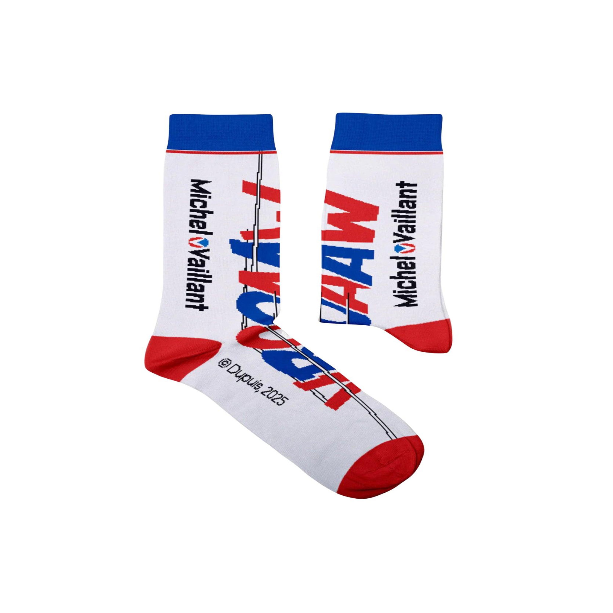 SOCK AFFAIRS Chaussettes michel vaillant, vrooom. Coloris disponibles : Blanc