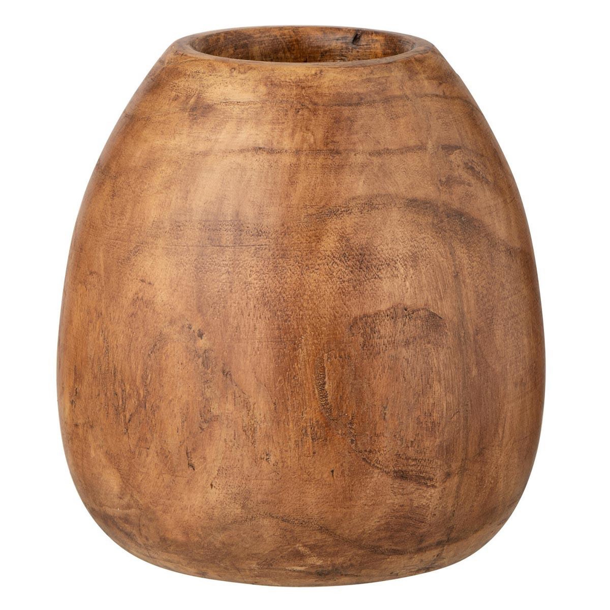 Voir la diapositive 1 : J-LINE Cache-pot déco  wood paulownia  26cm marron