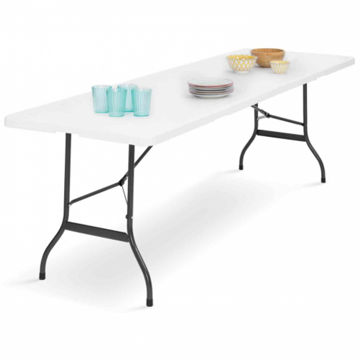 ID MARKET Table pliante d'appoint portable 180 CM pour camping ou réception