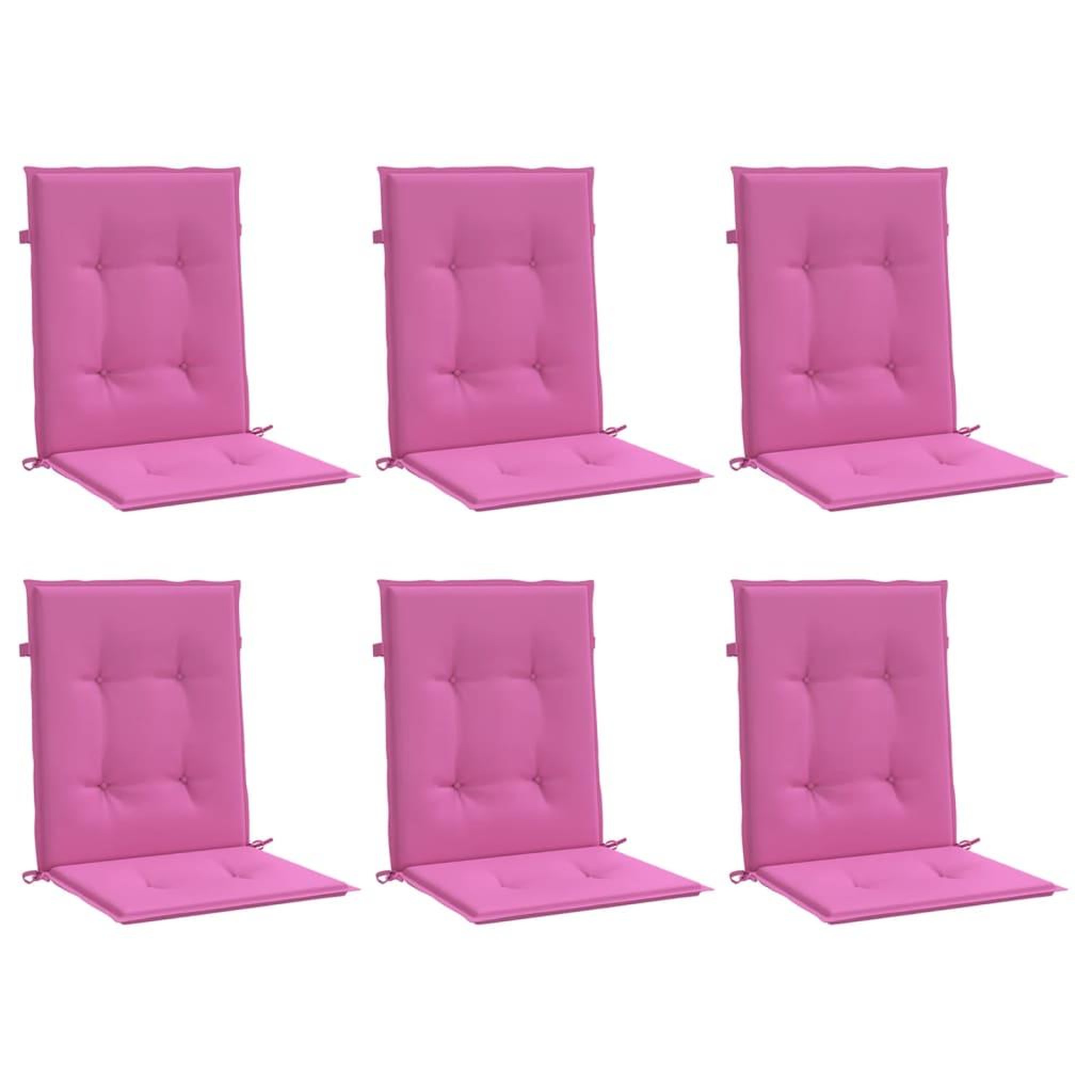 Voir la diapositive 3 : VIDAXL Coussins de chaise a dossier bas lot de 6 rose tissu