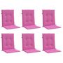 Voir la diapositive 3 : VIDAXL Coussins de chaise a dossier bas lot de 6 rose tissu