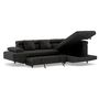 Voir la diapositive 4 : BEST MOBILIER Margaux - canapé d'angle droit 5 places convertible avec coffre et têtières réglables en velours texturé