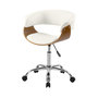 Voir la diapositive 1 : Rendez vous déco Chaise de bureau pivotante en bois et PU blanc-Basile