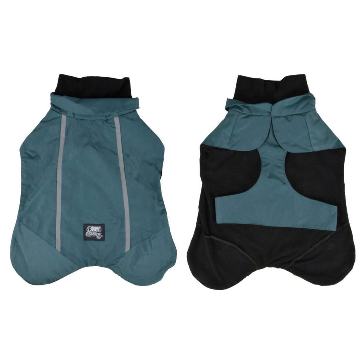 LOVE STORY Veste imperméable et polaire pour chien - Bleu