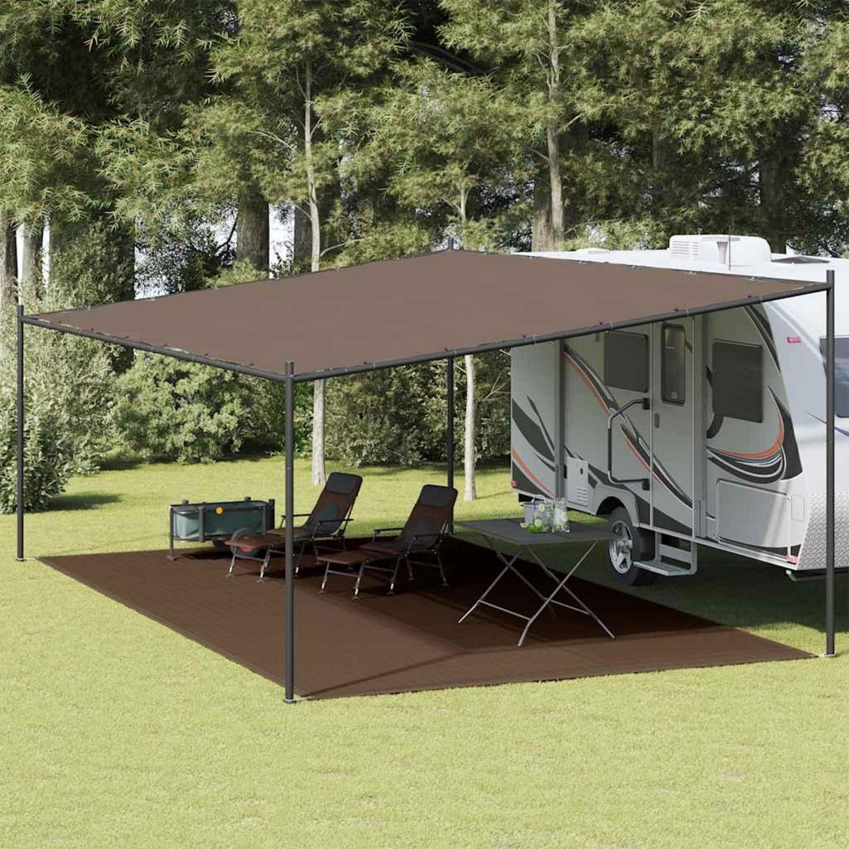 VIDAXL Tapis de tente 400x600 cm Marron