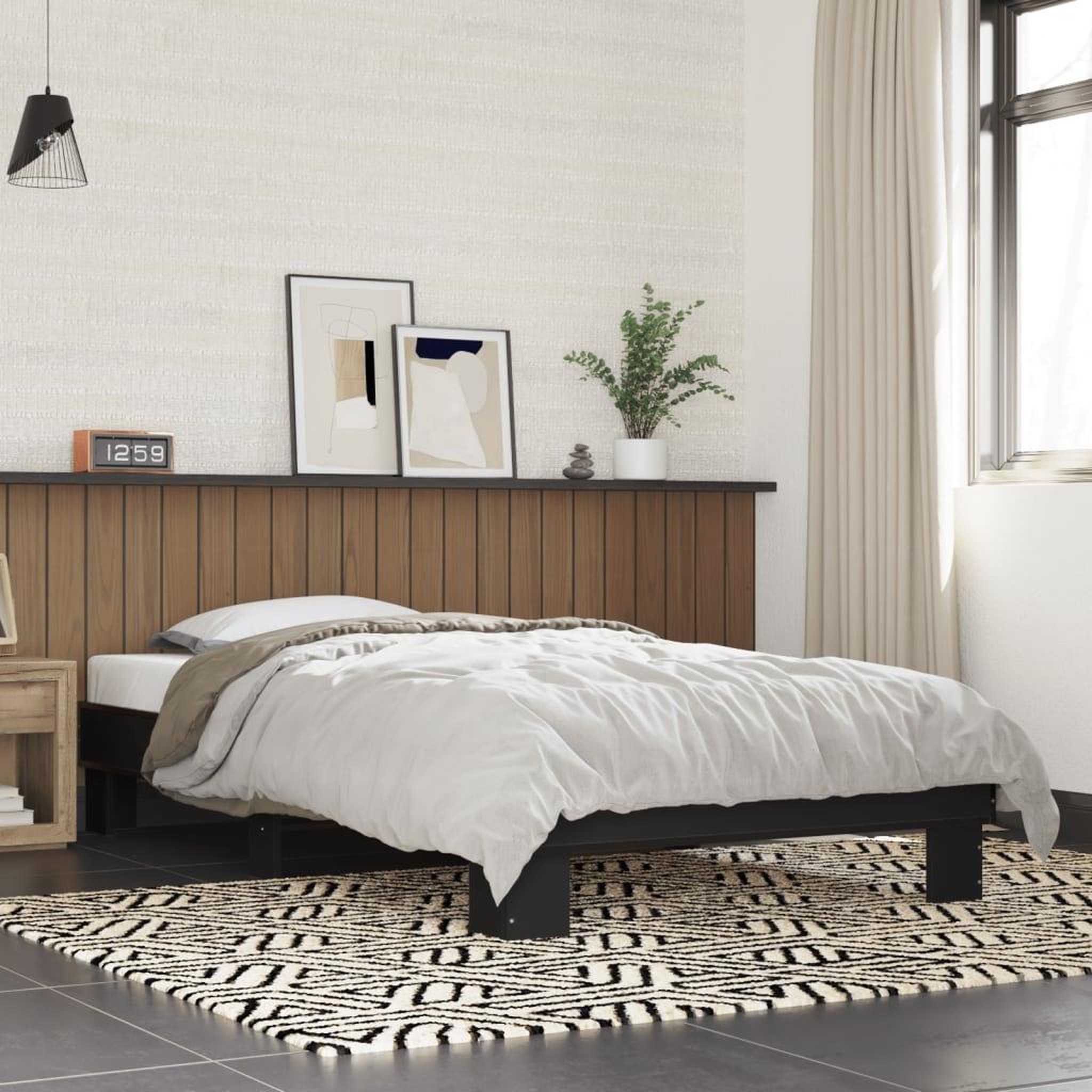 VIDAXL Cadre de lit sans matelas noir 90x190 cm