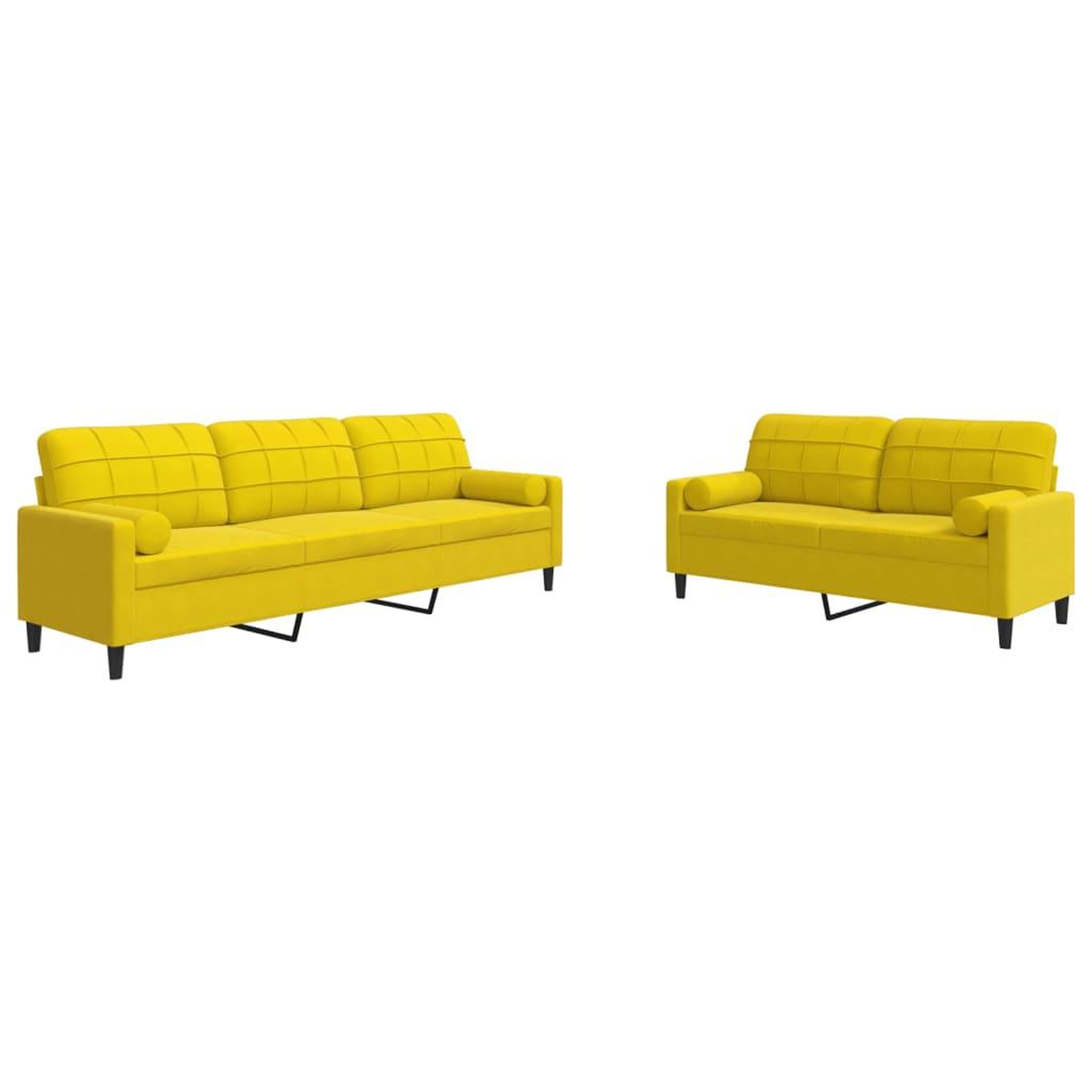 Voir la diapositive 2 : VIDAXL Ensemble de canapes 2 pcs avec coussins et traversins velours