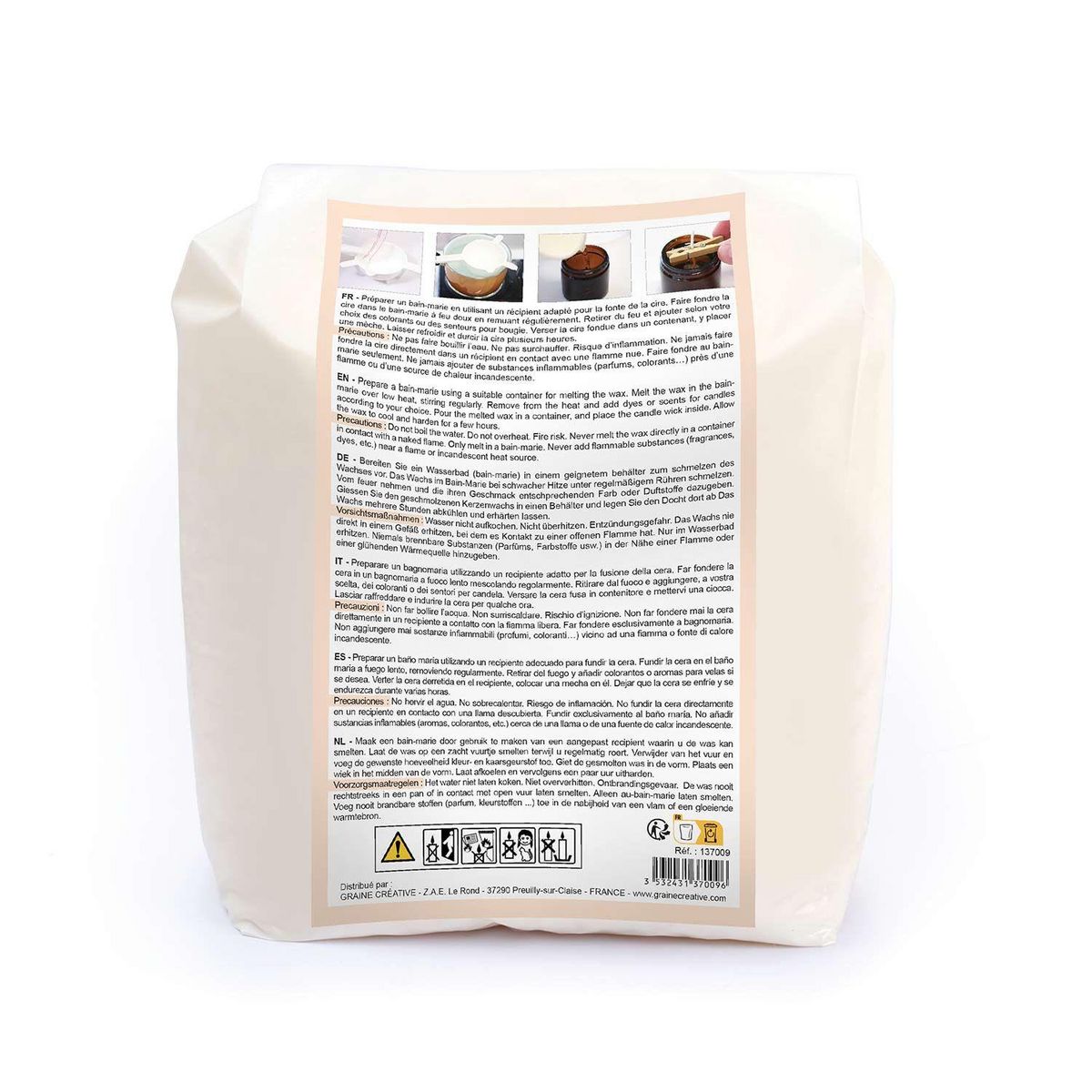 Graine créative Cire végétale de remplissage - Soja 1,2 kg