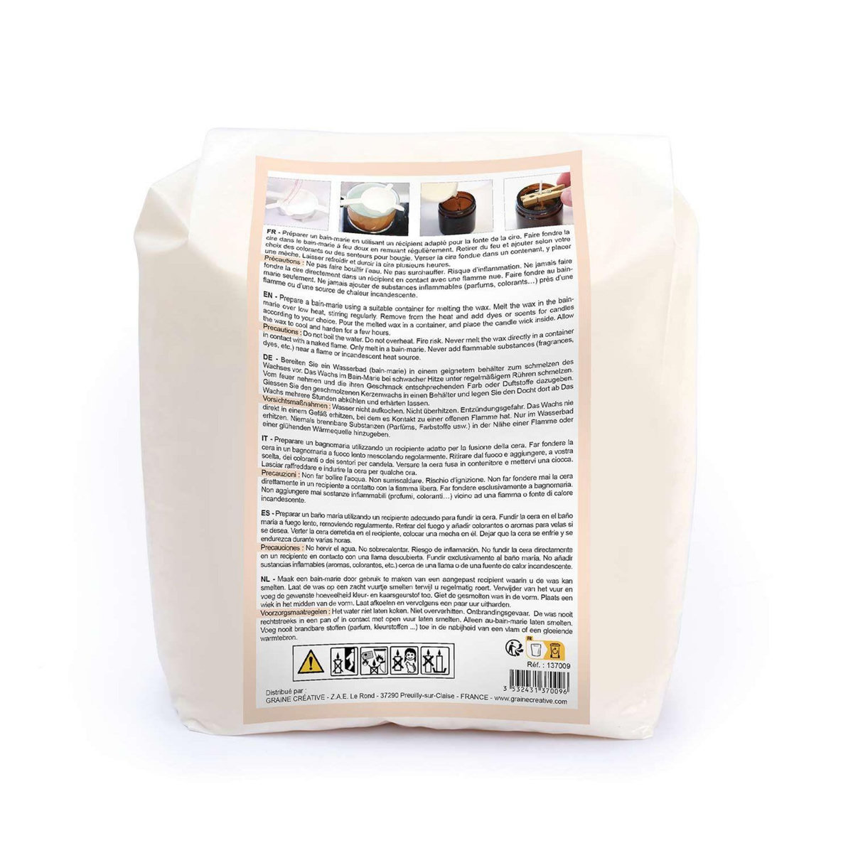 Graine créative Cire végétale de remplissage - Soja 1,2 kg