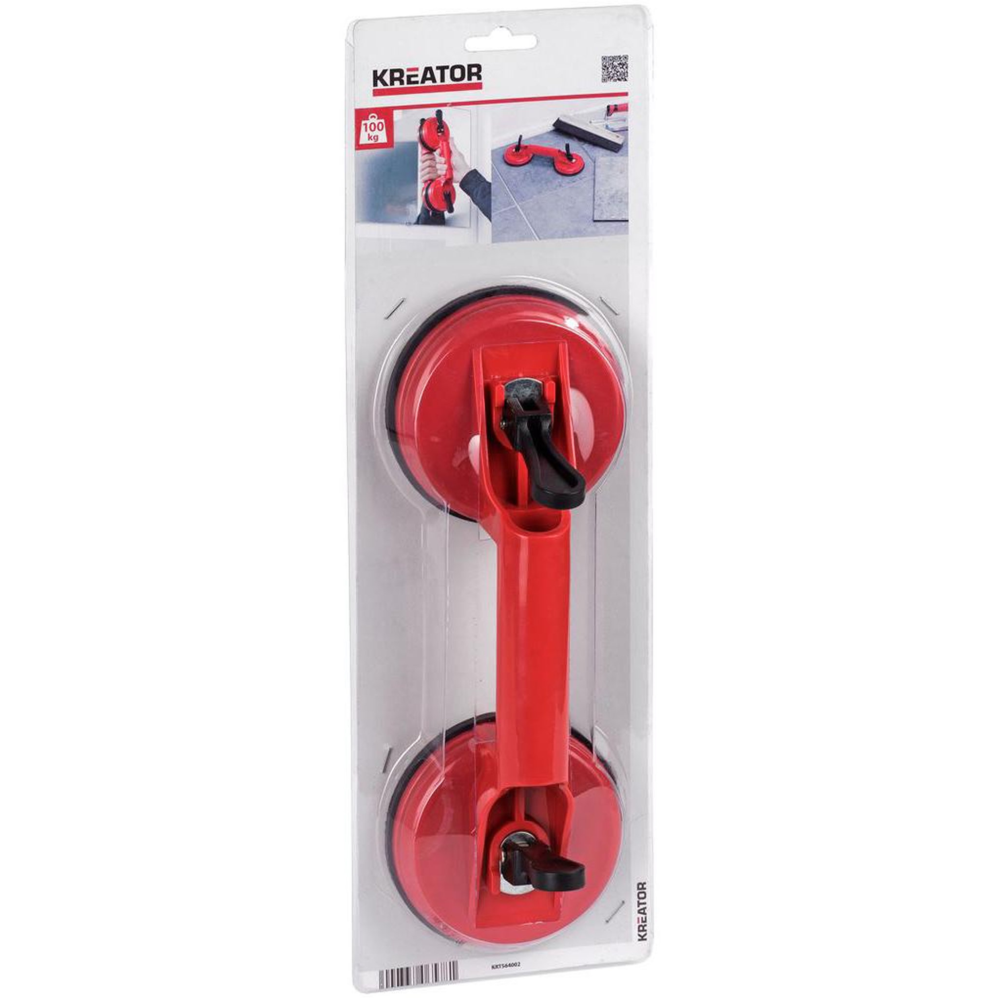 Voir la diapositive 3 : KREATOR Ventouse double Ø115mm portée 100kg Kreator