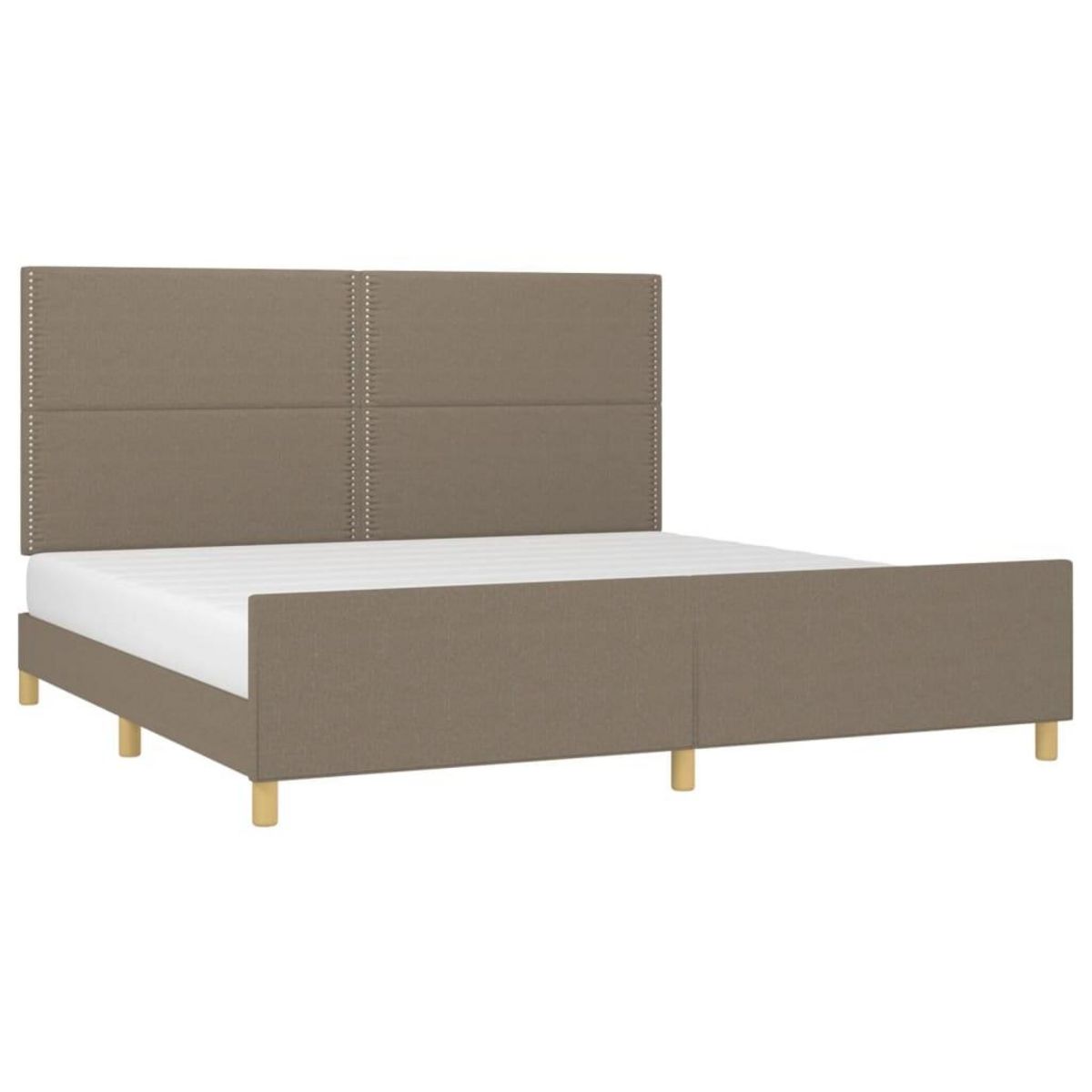 VIDAXL Cadre de lit sans matelas taupe 200x200 cm tissu