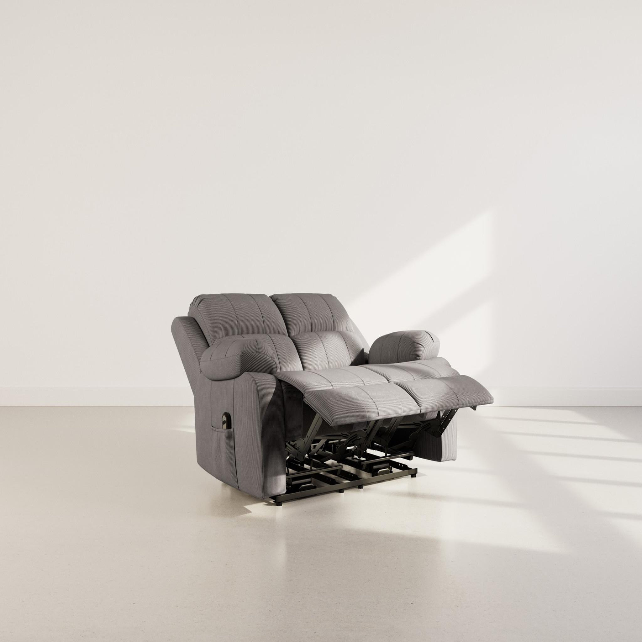 Voir la diapositive 3 : BEST MOBILIER Armand - canapé 2 places relax électrique en velours côtelé