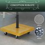 Voir la diapositive 5 : OUTSUNNY Pied de parasol carré - base de lestage poids net 25 Kg métal 4 roulettes