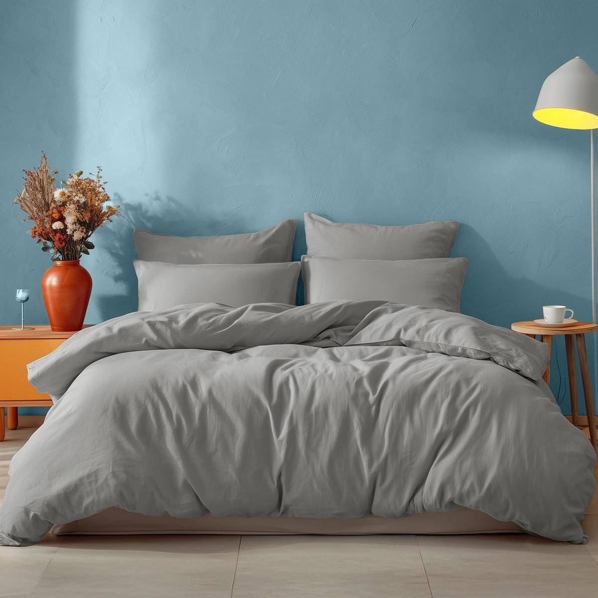 Sensei Maison Parure housse de couette avec 2 taies 65x65 cm en coton STUDIO