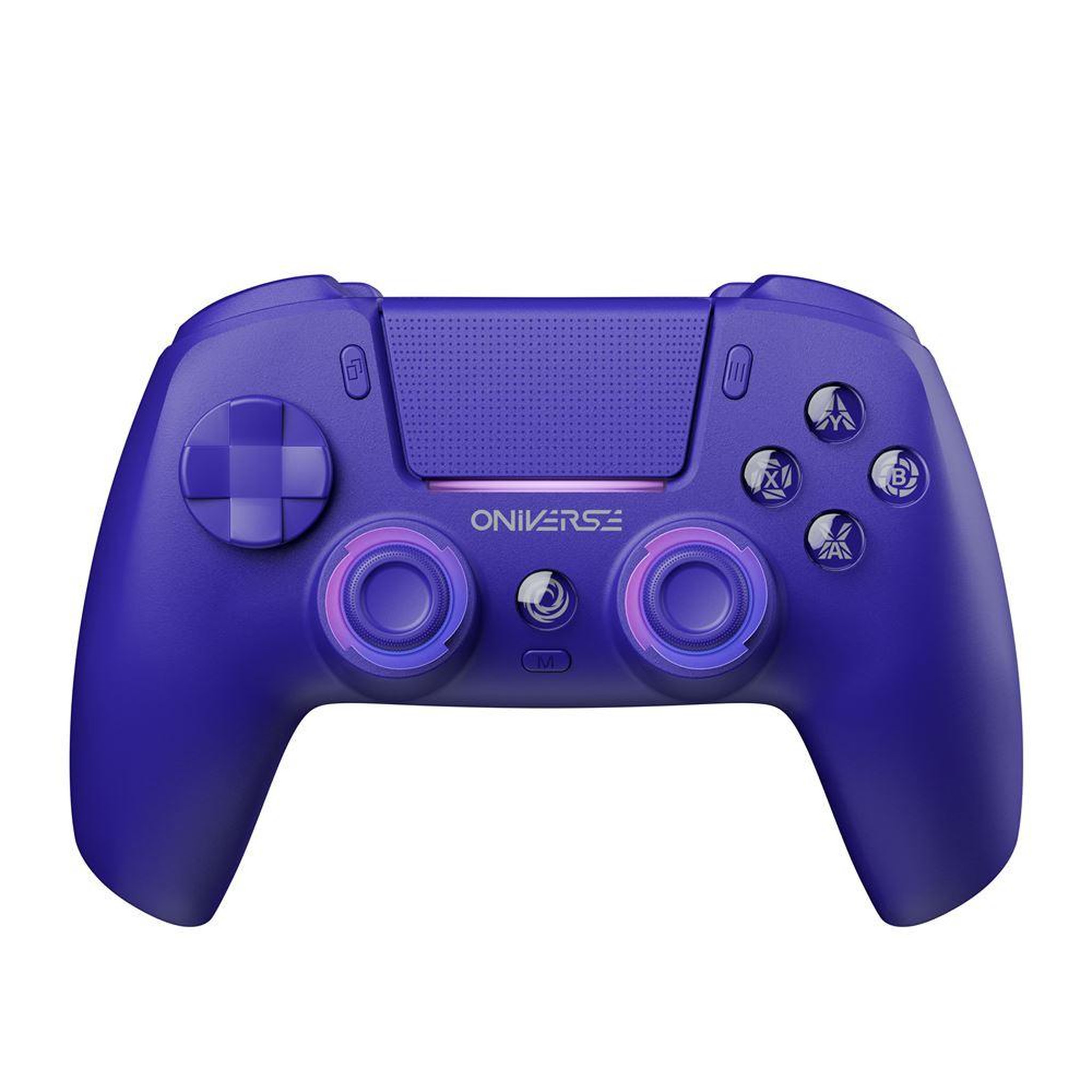ONIVERSE Manette de jeu sans fil bluetooth violet 6 axes gyroscope turbo mode avec jack 3,5 mm et 2 boutons arrière programmables pour ps5 ps3 pc android ios