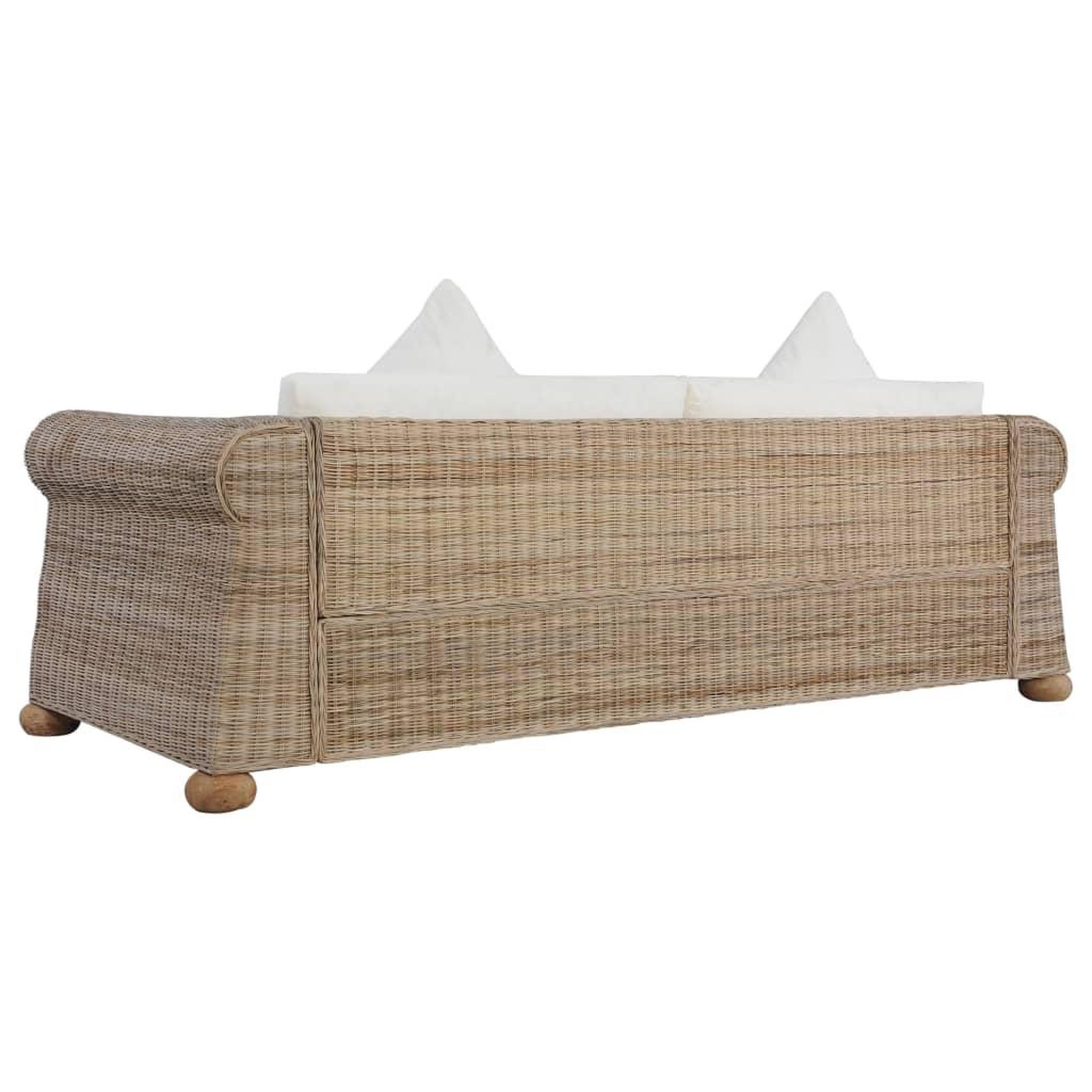 Voir la diapositive 5 : VIDAXL Canape a 3 places avec coussins Rotin naturel