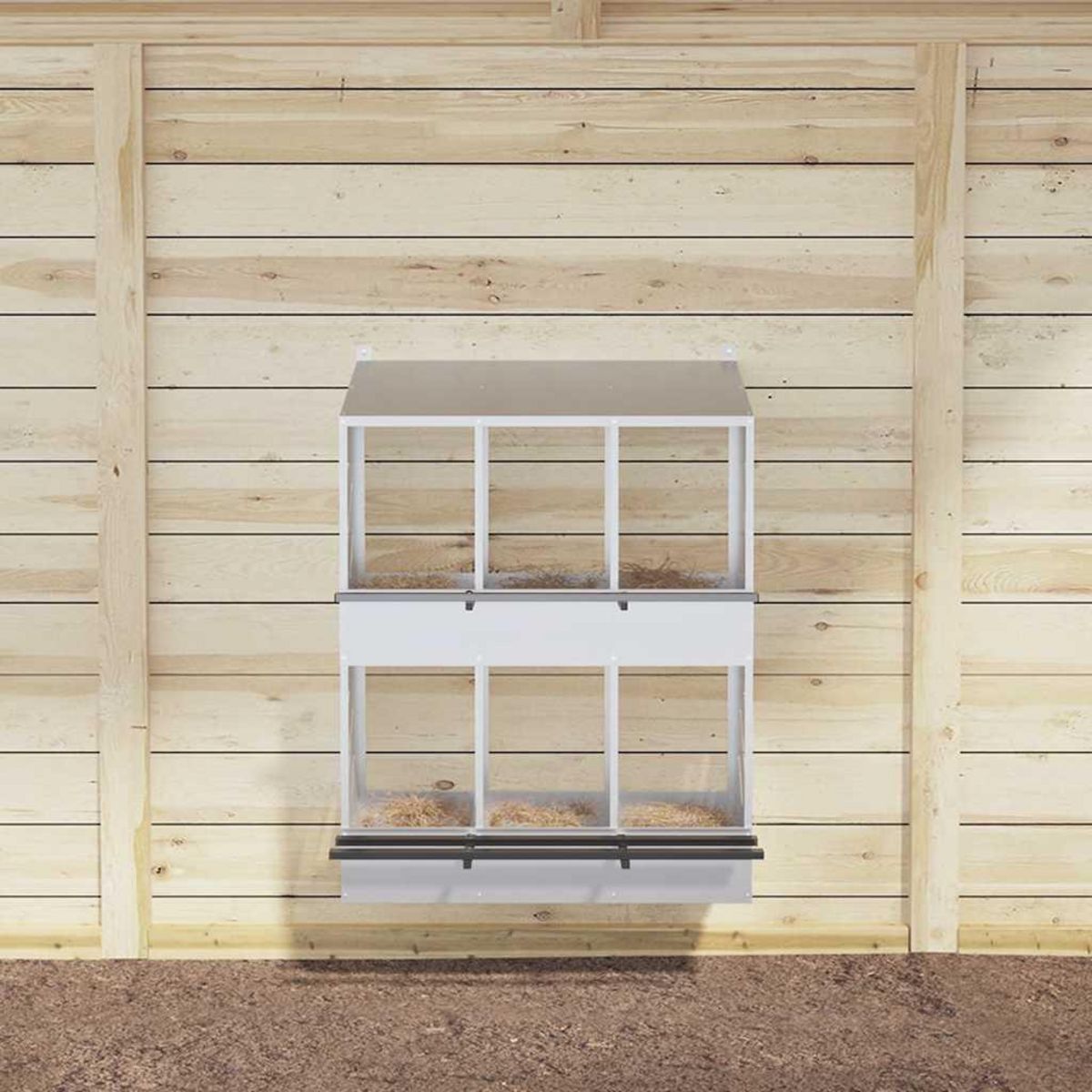 VIDAXL Nichoir de poules avec 6 compartiments metal argente galvanise