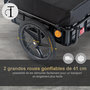 Voir la diapositive 6 : HOMCOM Remorque vélo remorque de transport pour vélo 144L x 59l x 80H cm barre d'attelage universelle acier noir