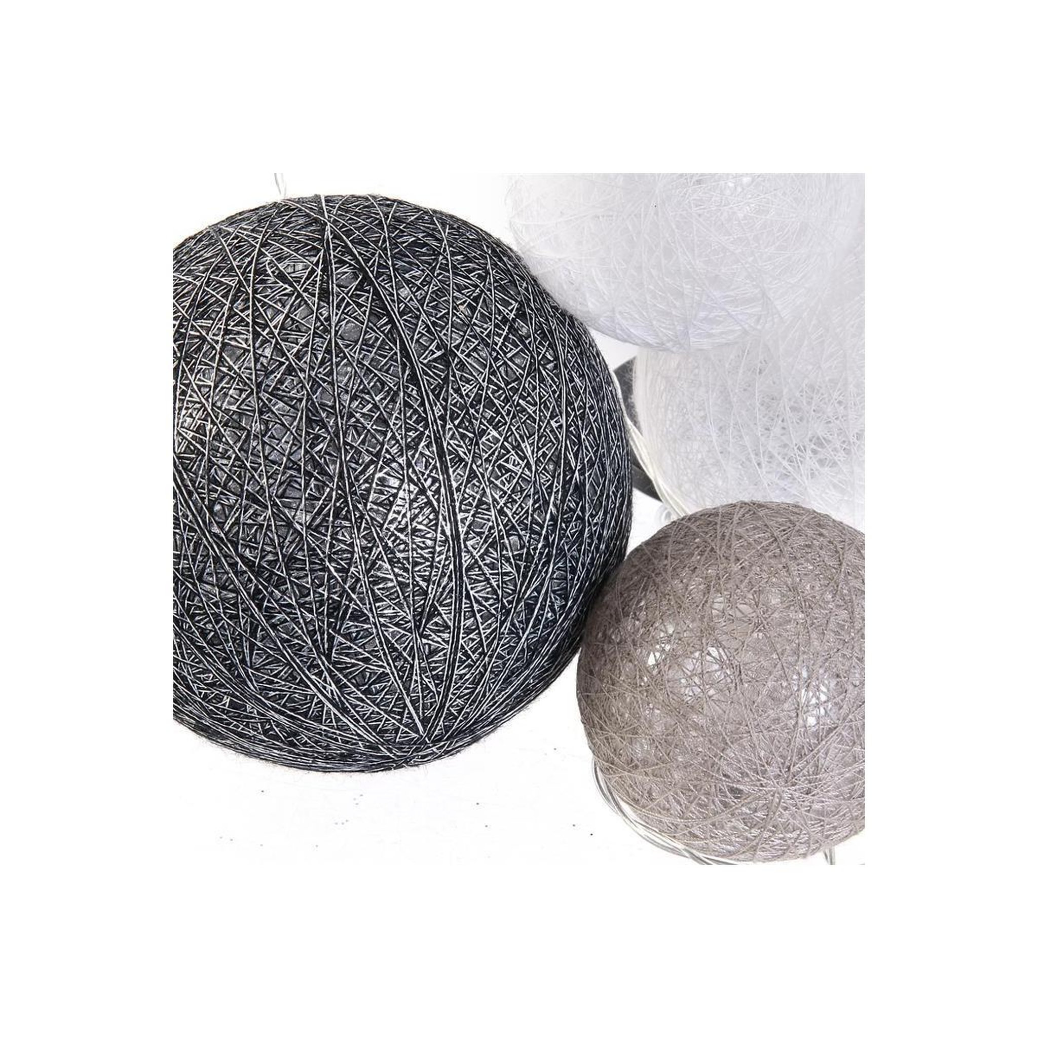 Voir la diapositive 2 : The Home Deco Factory Guirlande boules 10 led  multi taille  192cm gris