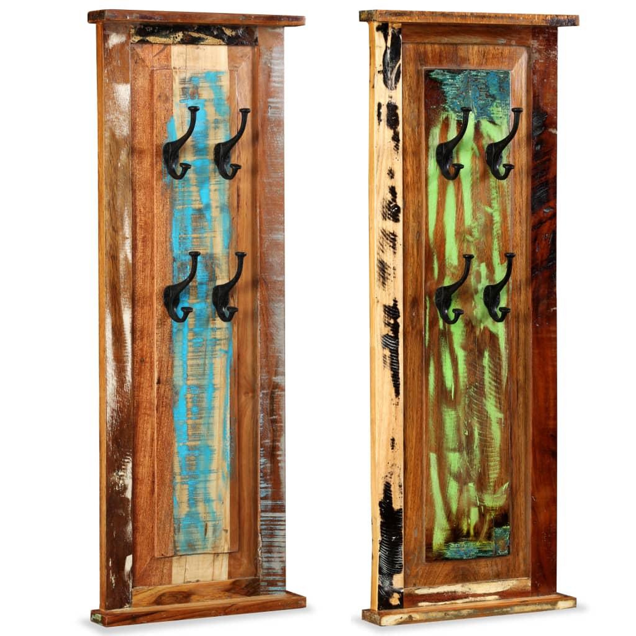 Voir la diapositive 5 : VIDAXL Porte-manteau 2 pcs Bois de recuperation massif 38x100 cm