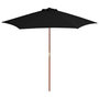 Voir la diapositive 1 : VIDAXL Parasol de jardin avec mat en bois noir 270 cm