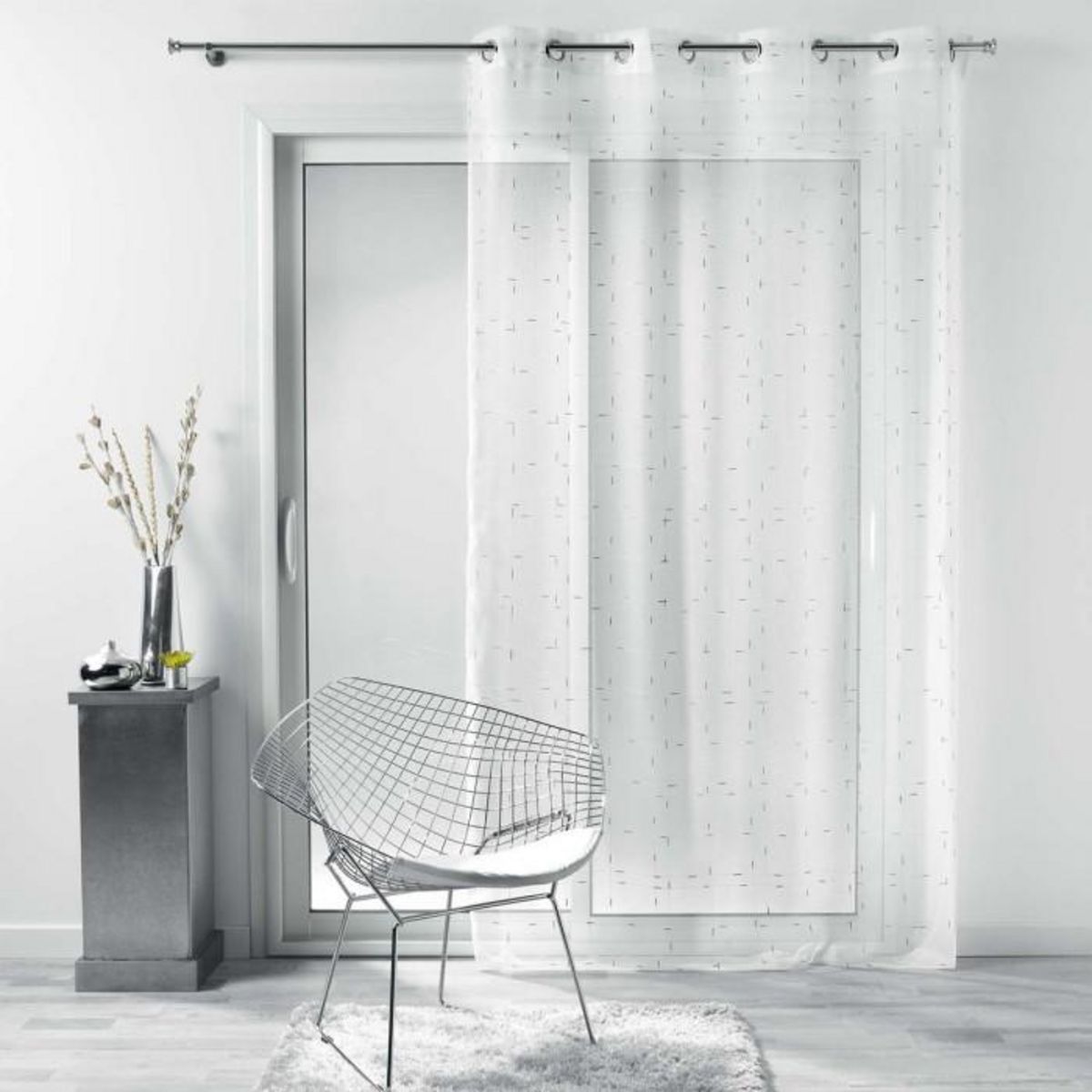 Paris Prix Rideau Voilage à Œillets  Dixiea  140x240cm Argent