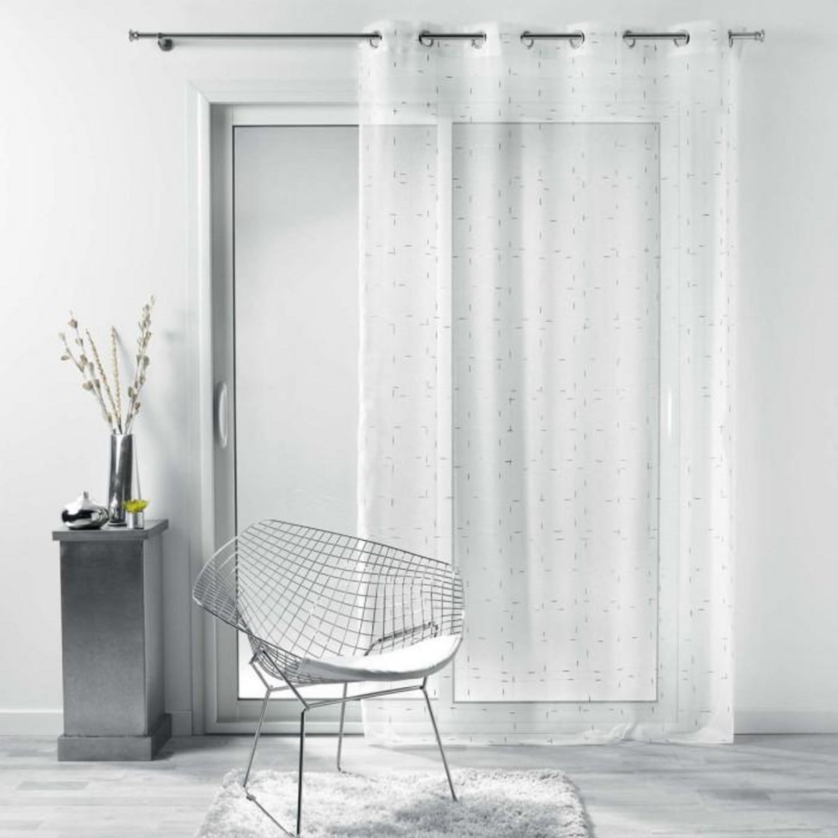 Paris Prix Rideau Voilage à Œillets  Dixiea  140x240cm Argent