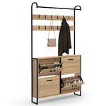 ID MARKET Vestiaire d'entrée LUIS meuble chaussures 4 portes design industriel