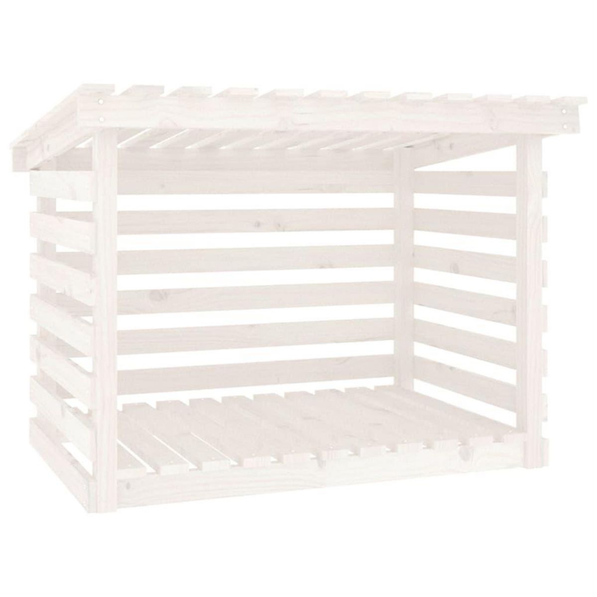 VIDAXL Support pour bois de chauffage Blanc 108x73x79 cm Bois de pin