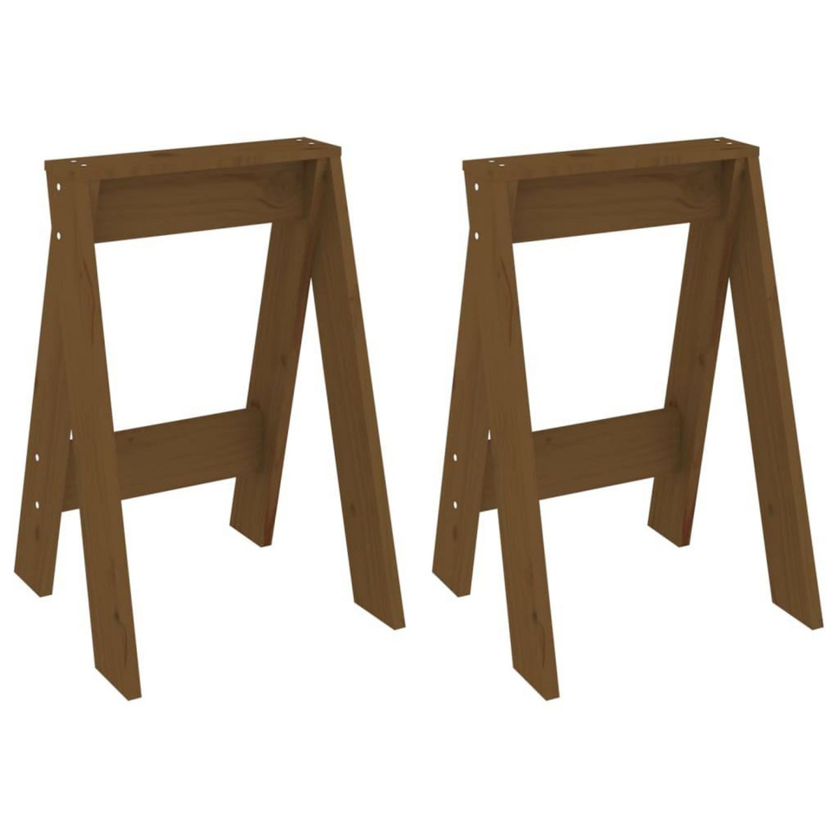 VIDAXL Tabourets lot de 2 marron miel 40x40x60 cm bois massif de pin