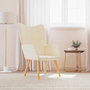 Voir la diapositive 1 : VIDAXL Chaise de relaxation Creme Tissu