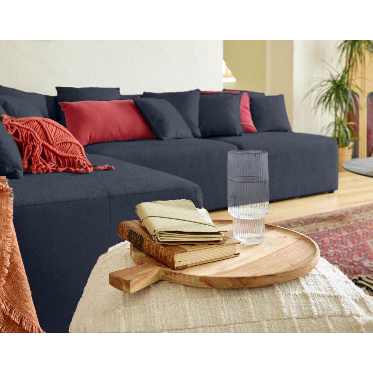 LISA DESIGN Amalfi - canapé modulable d'angle réversible - 4 places - en tissu