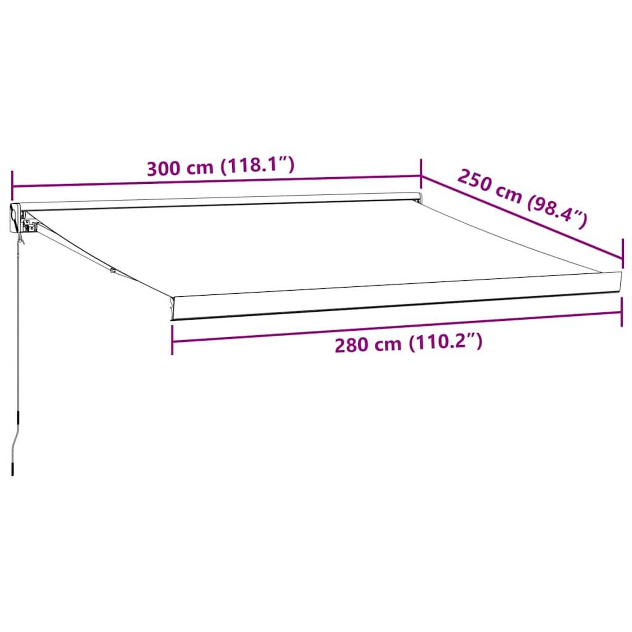 Voir la diapositive 6 : VIDAXL Auvent manuel retractable marron 300x250 cm