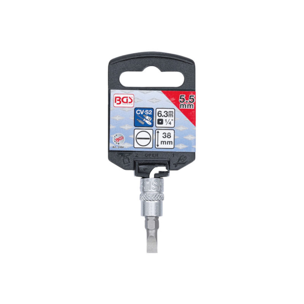  Douille à embout BGS TECHNIC - 6,3 mm - Fente 5,5 mm - 2494