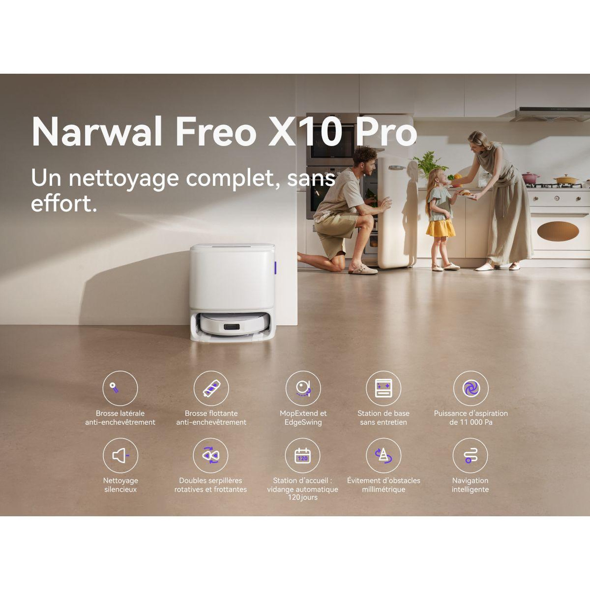Voir la diapositive 3 : NARWAL Robot aspirateur laveur freo x10 pro