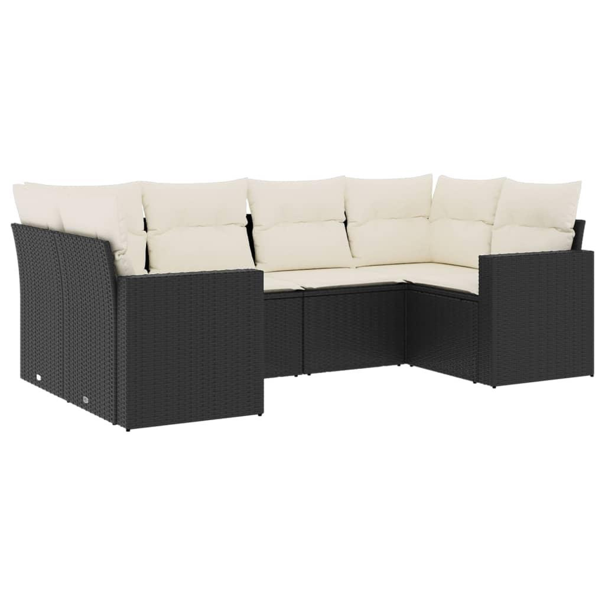 Voir la diapositive 2 : VIDAXL Salon de jardin 6 pcs avec coussins noir resine tressee
