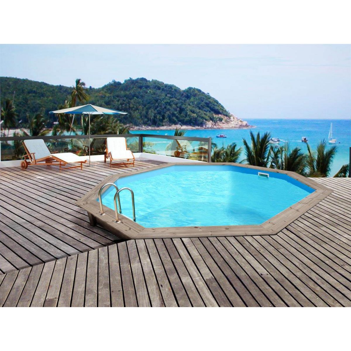 Habitat et Jardin Piscine bois  Venecia   -  5.80 x 1.31m