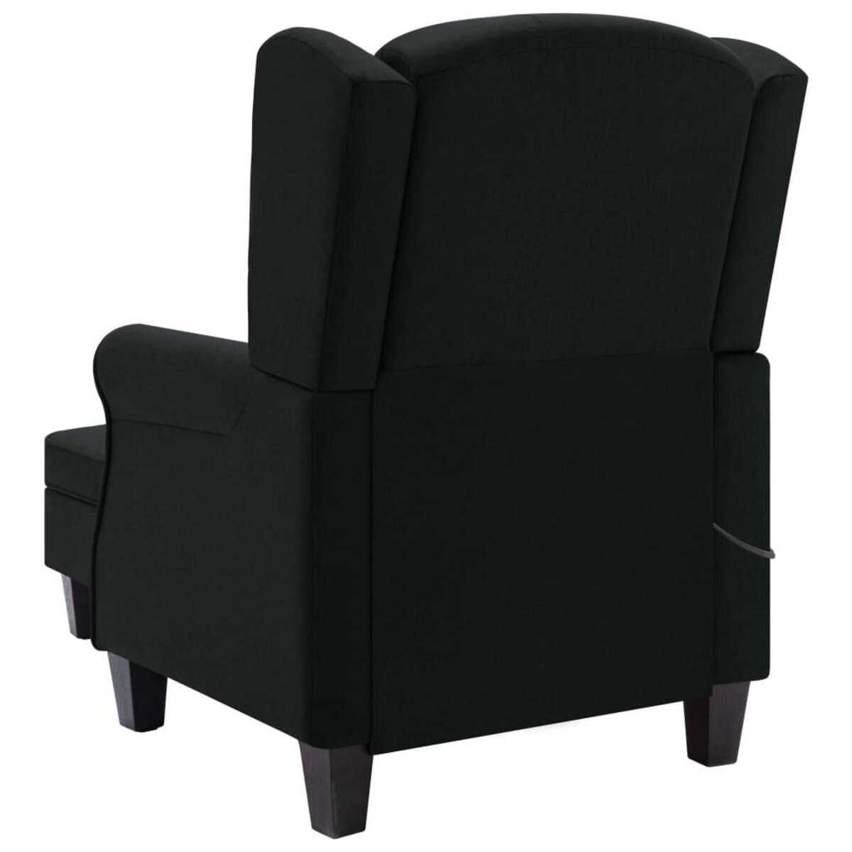 VIDAXL Fauteuil de massage avec repose-pied Noir Tissu