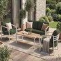 Voir la diapositive 2 : JARDIDECO Salon de jardin Dekoa en alu et pin - 4 places - Jardideco